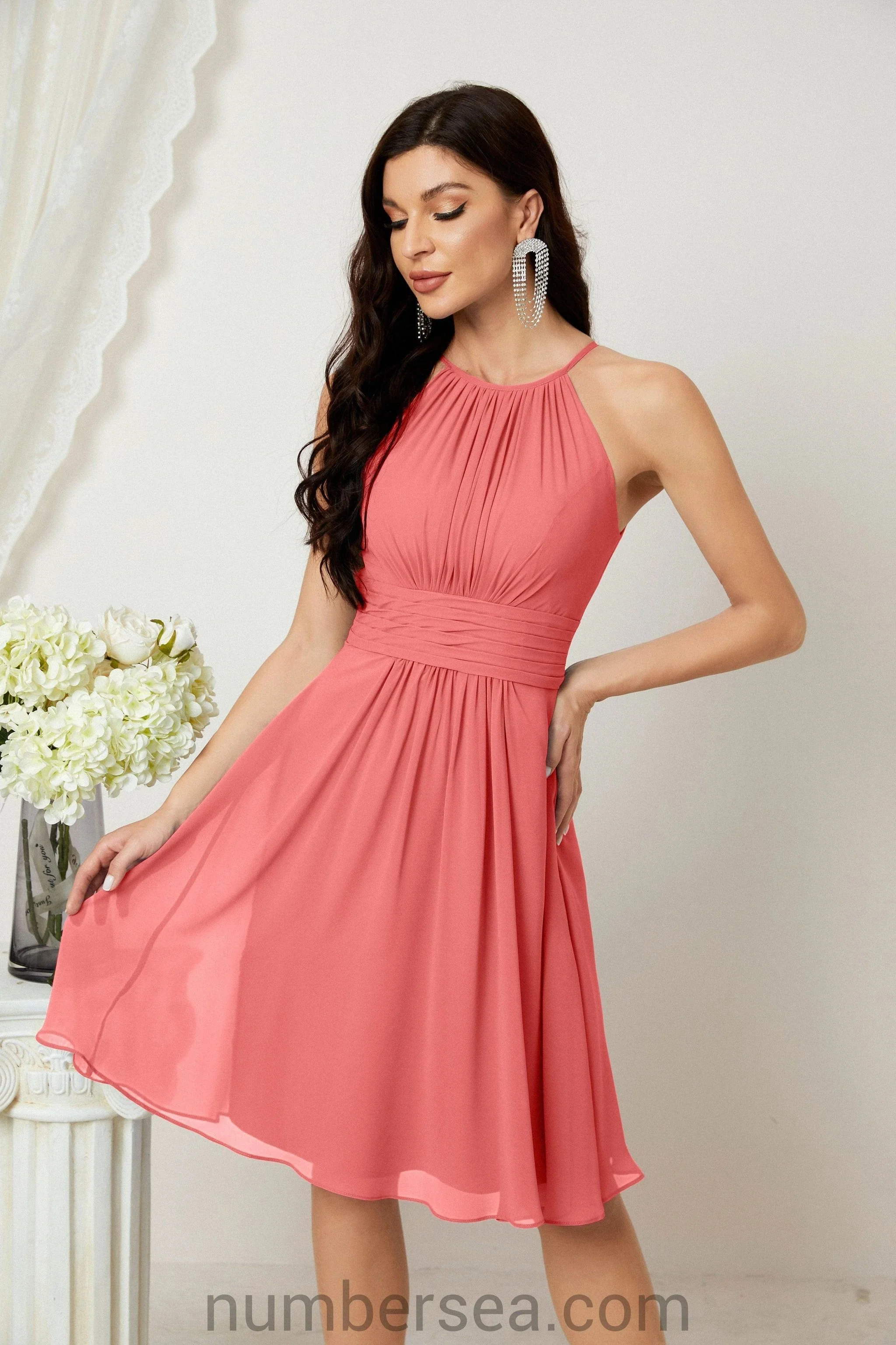 Halter Homecoming Dresses Formal Evening Party Cocktail Dress 28011 - Image 119