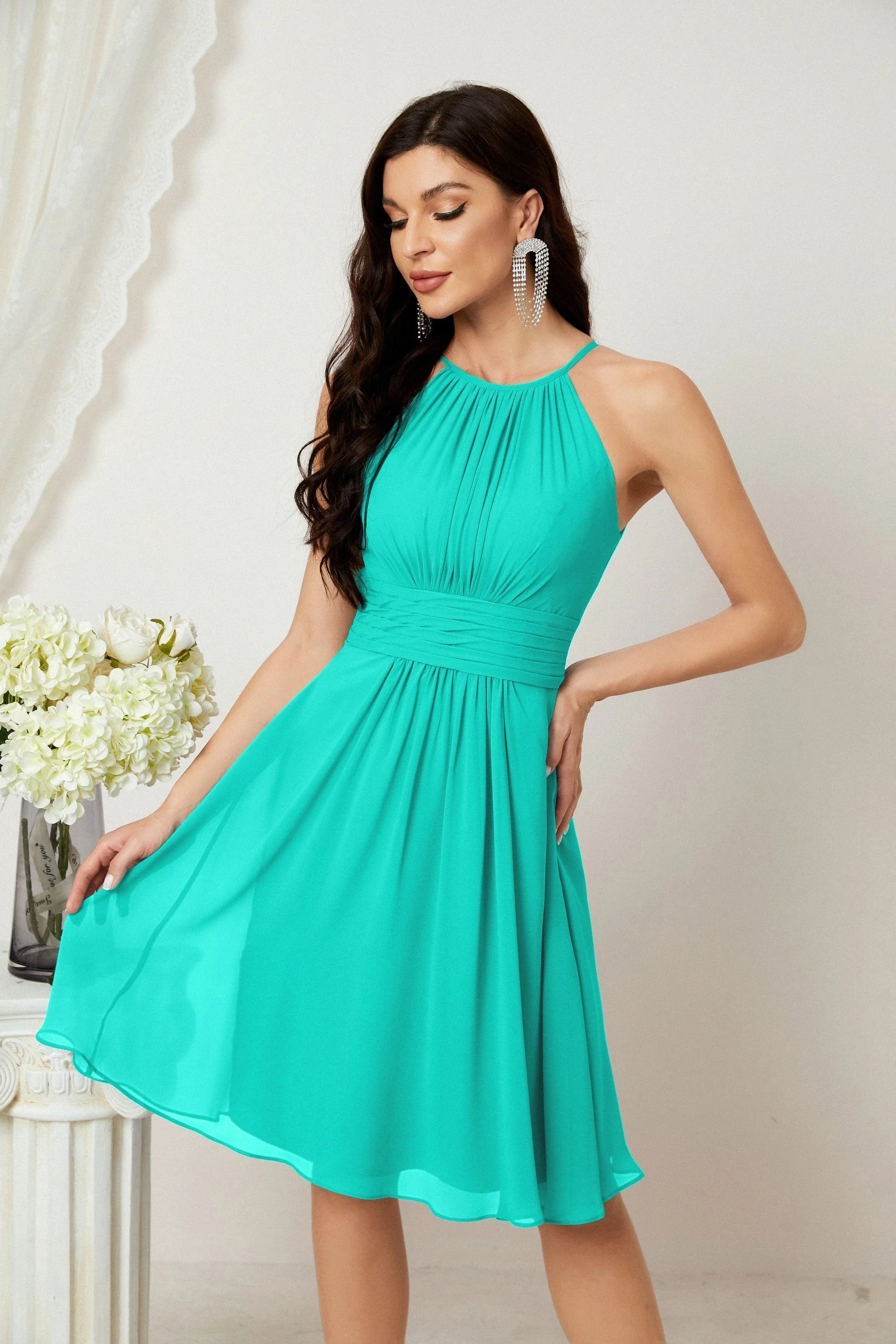 Halter Homecoming Dresses Formal Evening Party Cocktail Dress 28011 - Image 127