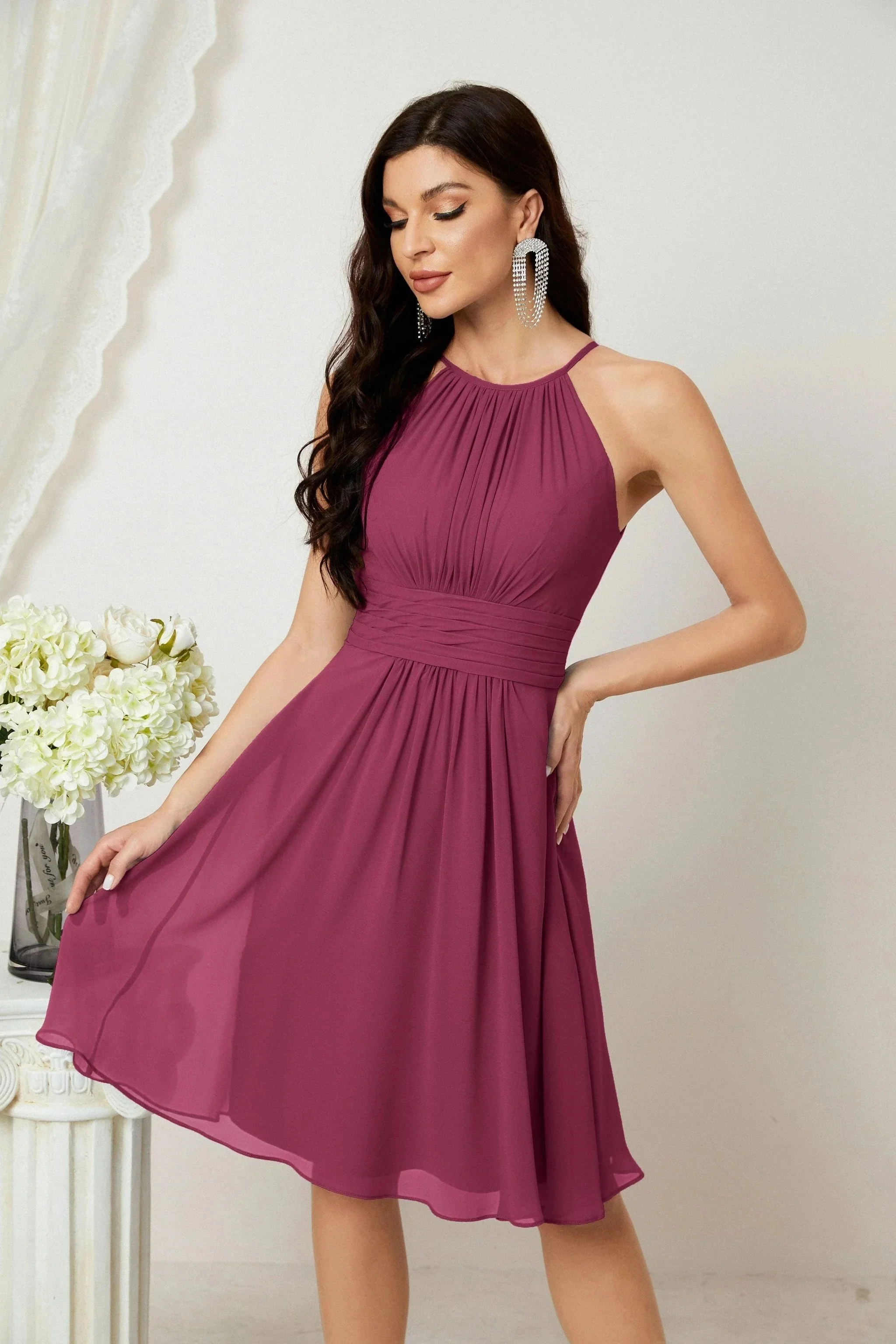 Halter Homecoming Dresses Formal Evening Party Cocktail Dress 28011 - Image 135