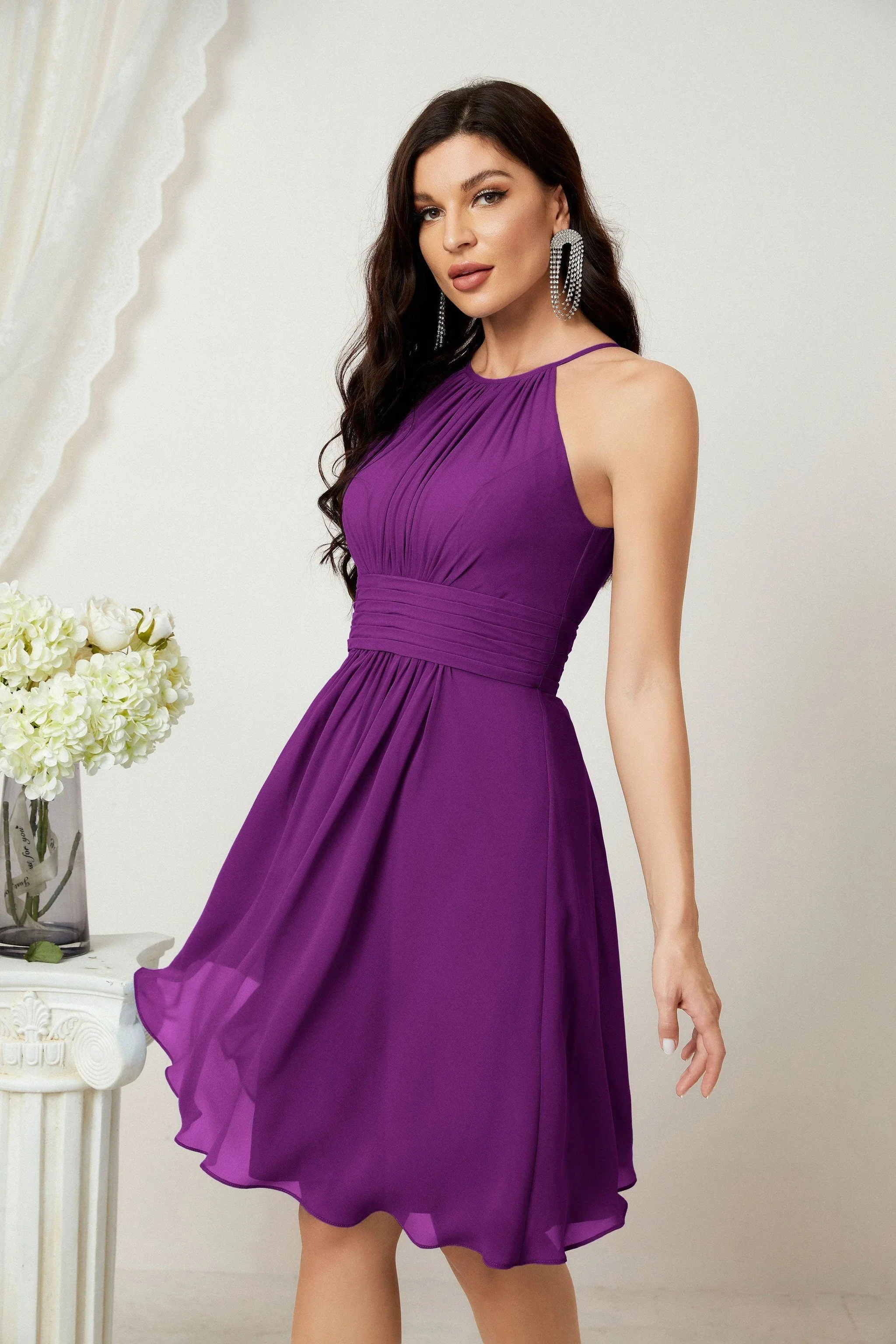 Halter Homecoming Dresses Formal Evening Party Cocktail Dress 28011 - Image 144