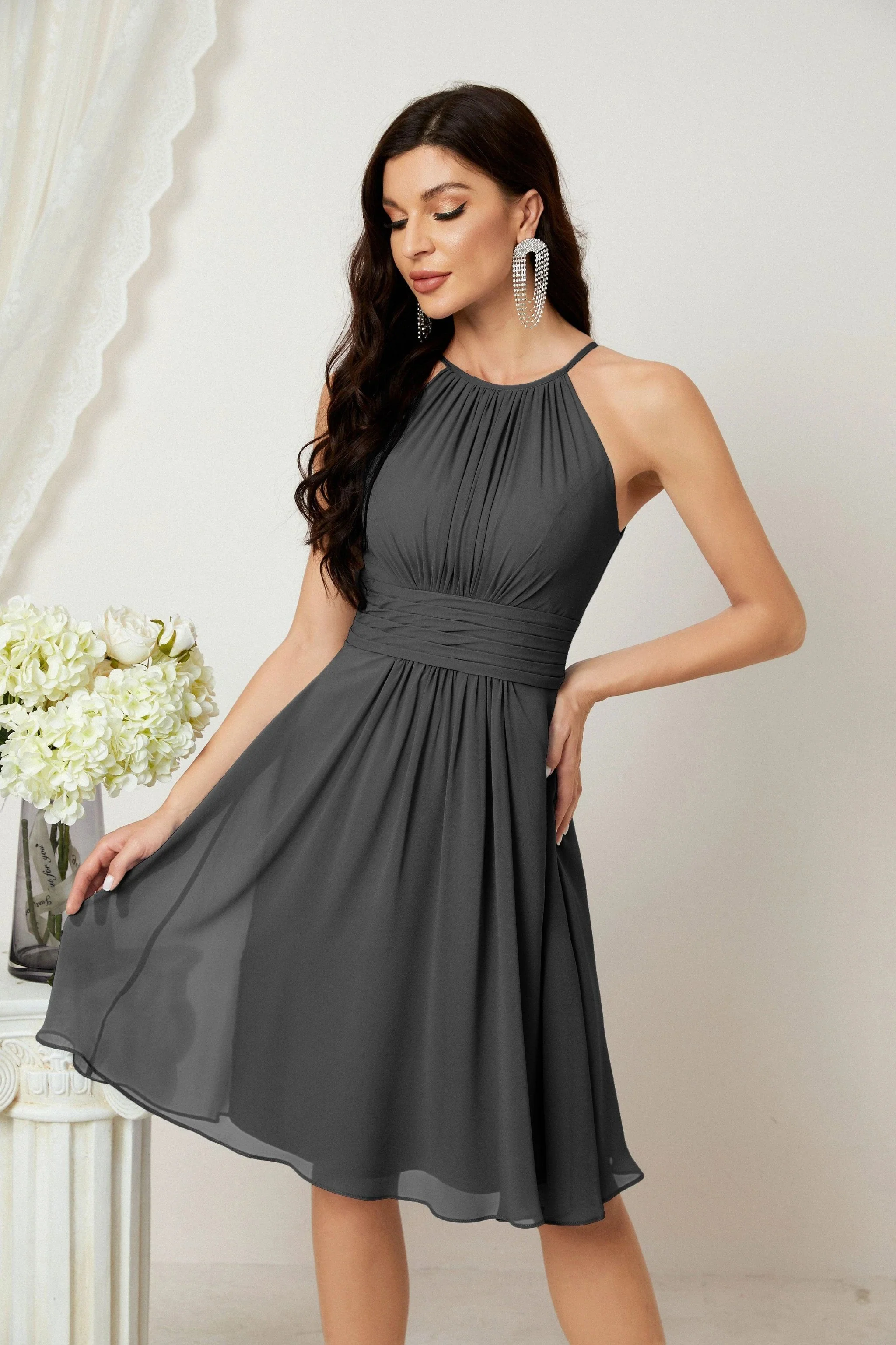 Halter Homecoming Dresses Formal Evening Party Cocktail Dress 28011 - Image 151