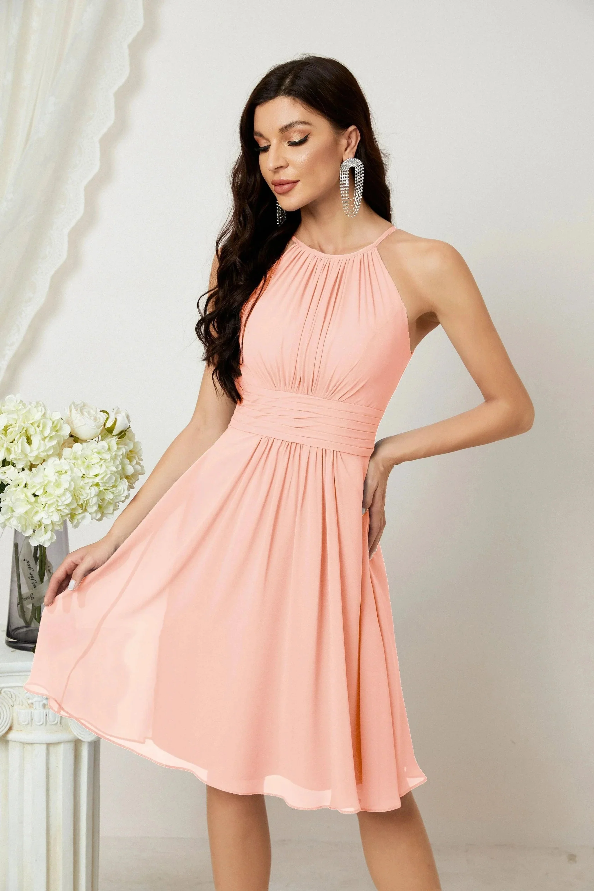 Halter Homecoming Dresses Formal Evening Party Cocktail Dress 28011 - Image 159