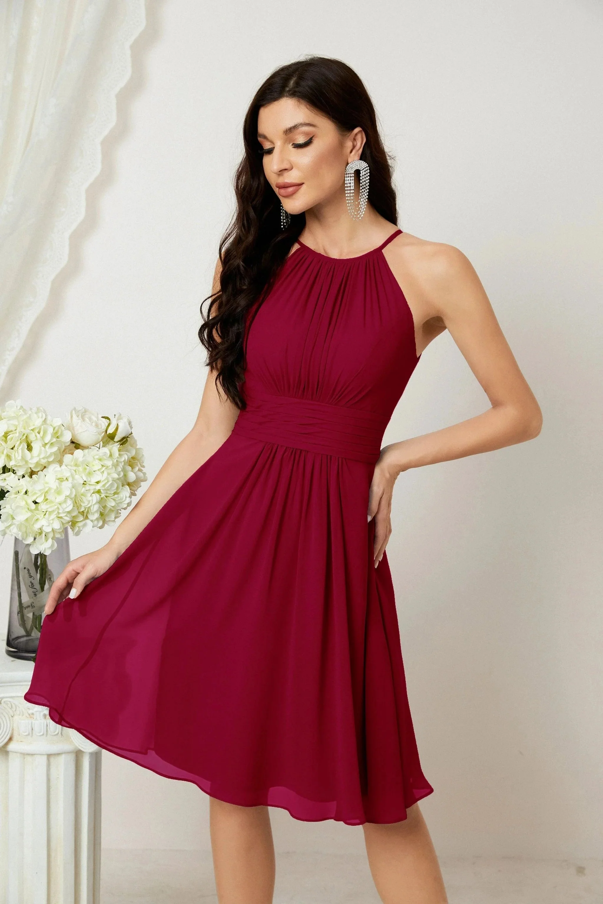 Halter Homecoming Dresses Formal Evening Party Cocktail Dress 28011 - Image 163