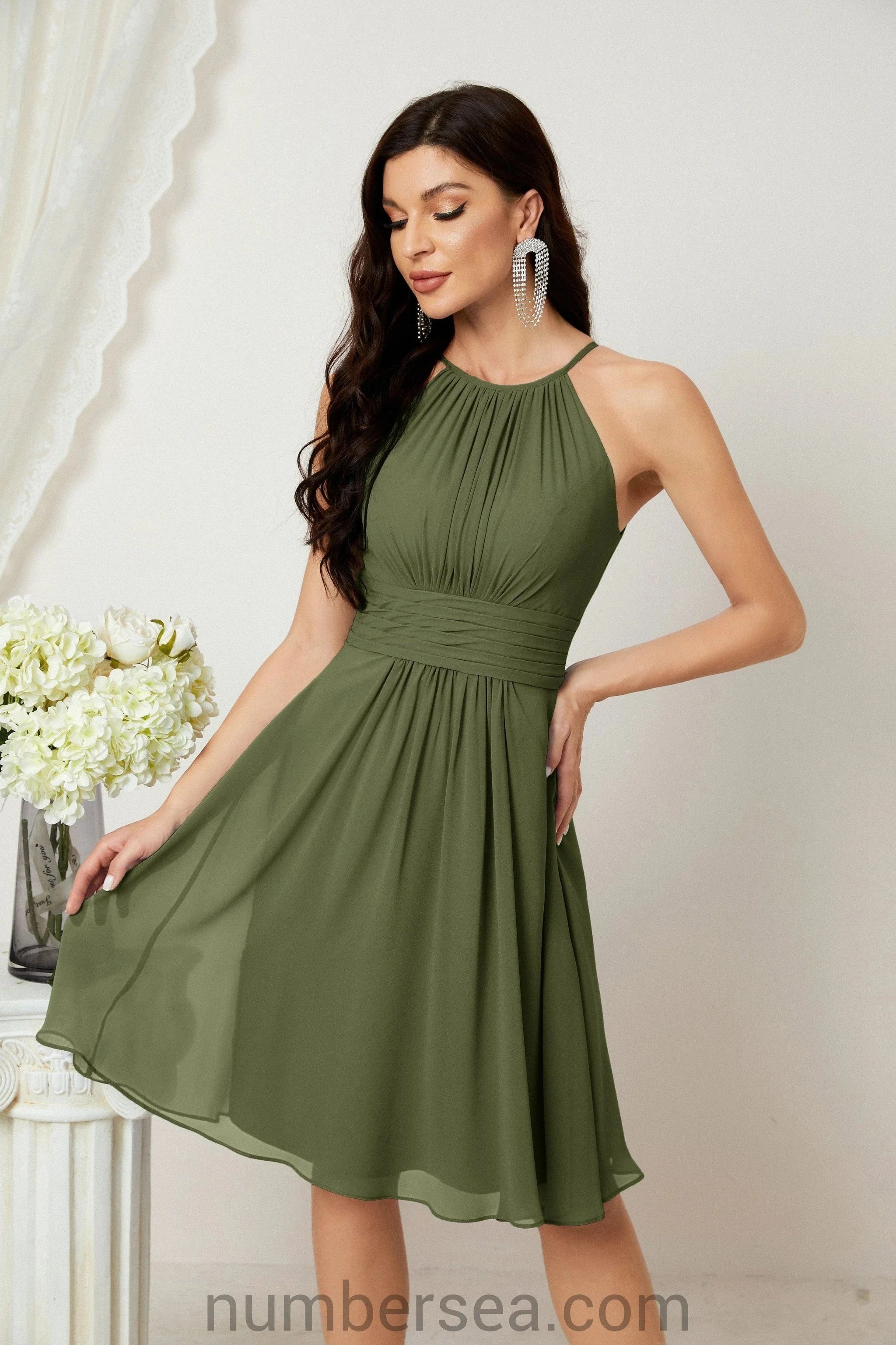 Halter Homecoming Dresses Formal Evening Party Cocktail Dress 28011 - Image 27