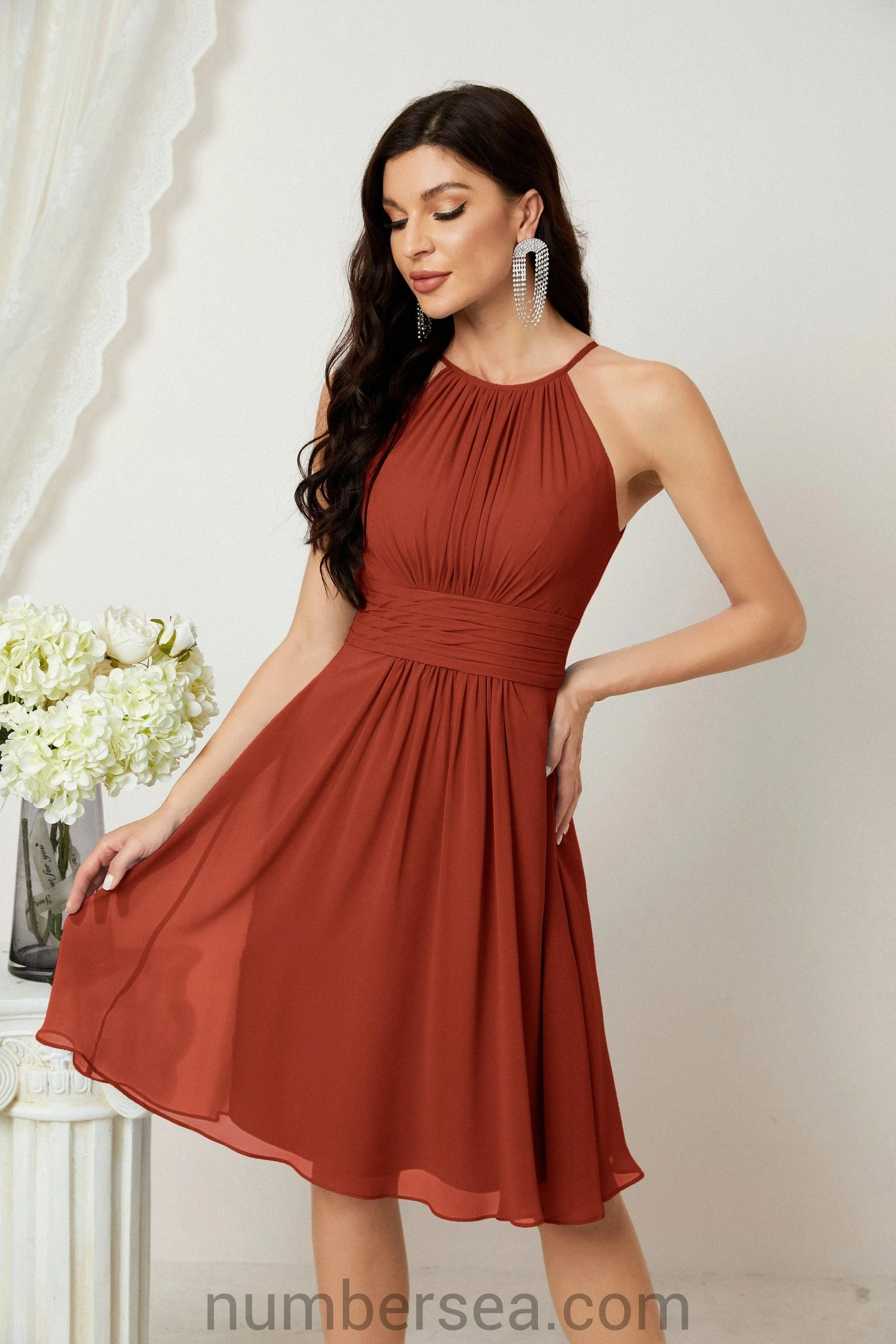 Halter Homecoming Dresses Formal Evening Party Cocktail Dress 28011 - Image 75