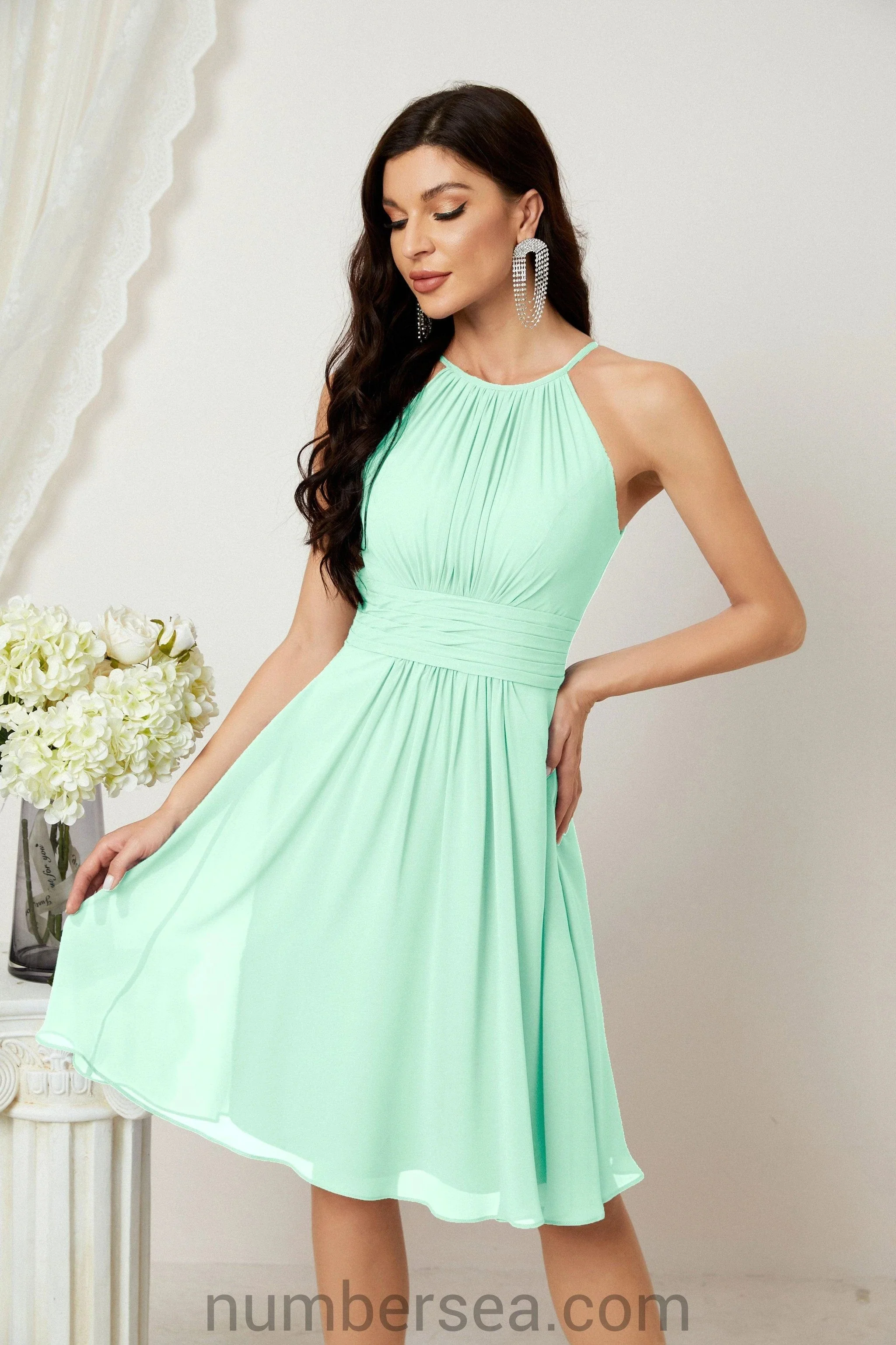 Halter Homecoming Dresses Formal Evening Party Cocktail Dress 28011 - Image 87