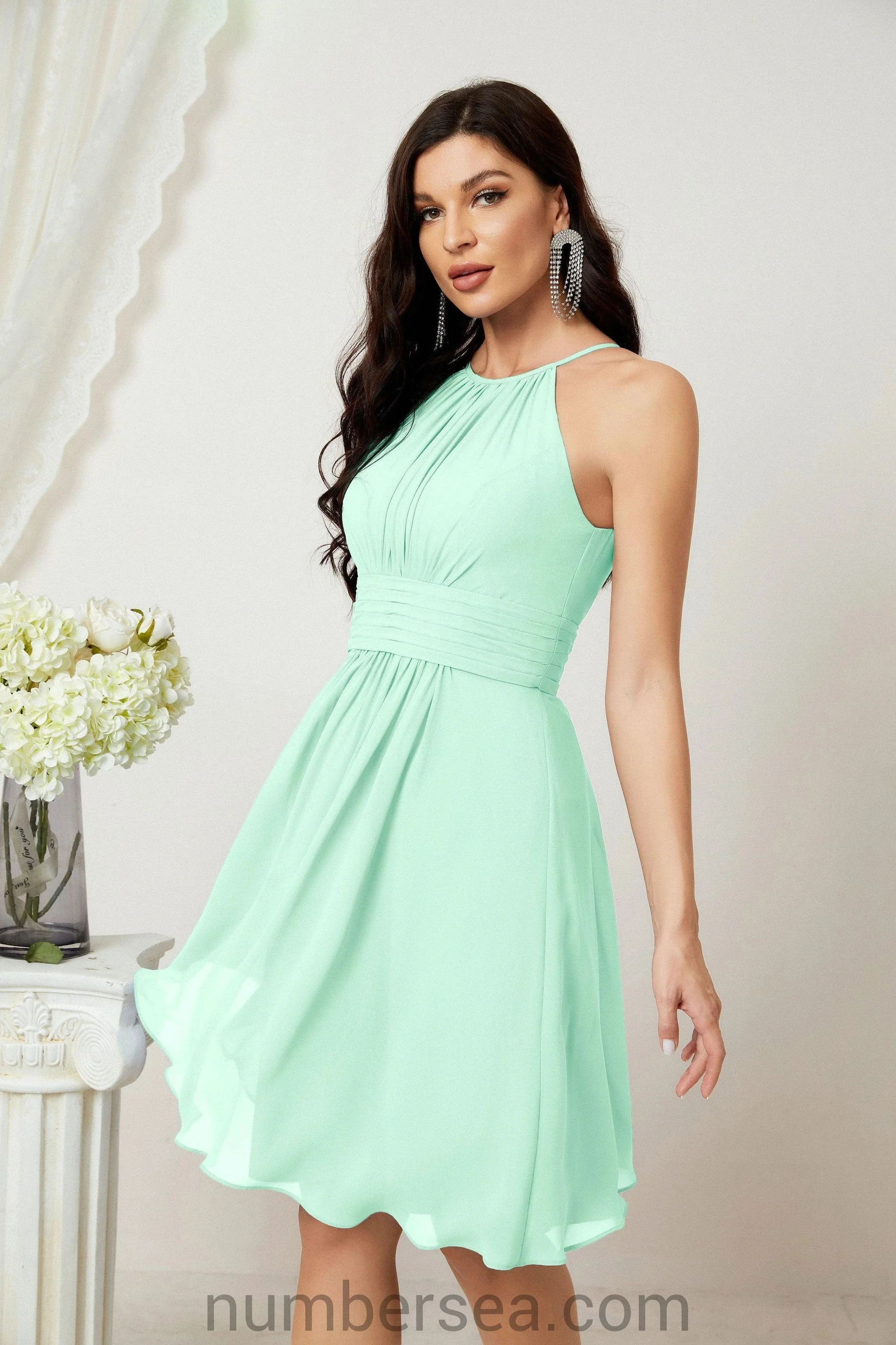 Halter Homecoming Dresses Formal Evening Party Cocktail Dress 28011 - Image 88
