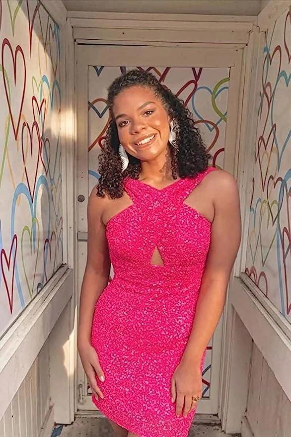 Halter Homecoming Dresses Short Prom Dresses for Teens SYH75 - Image 2