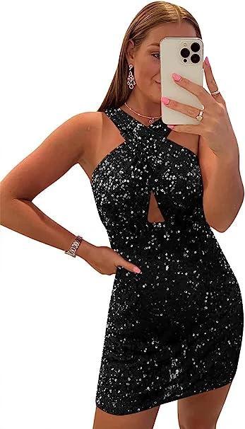 Halter Homecoming Dresses Short Prom Dresses for Teens SYH75 - Image 6