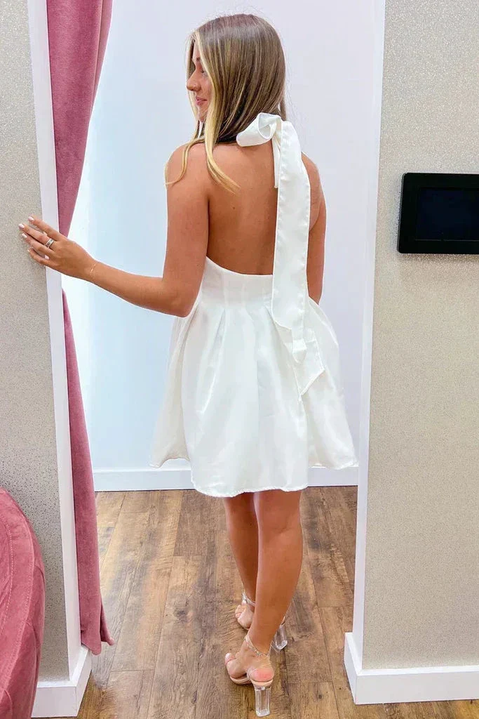 Halter Neck Homecoming Dress Low Back SYH74 - Image 2