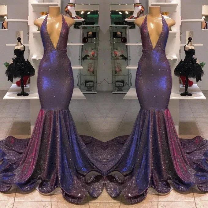 Halter Sleeveless Mermaid  Prom Dress - Image 2