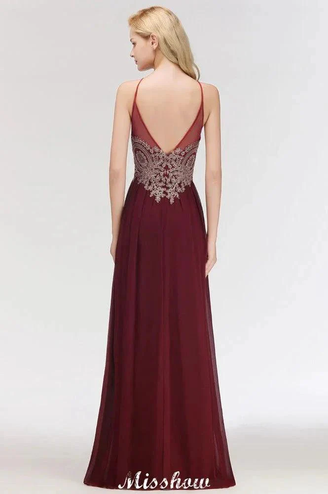 Halter Spaghetti Gold Appliques Swing Dress Sleeveless Tulle Chiffon Evening Maxi Dress - Image 2