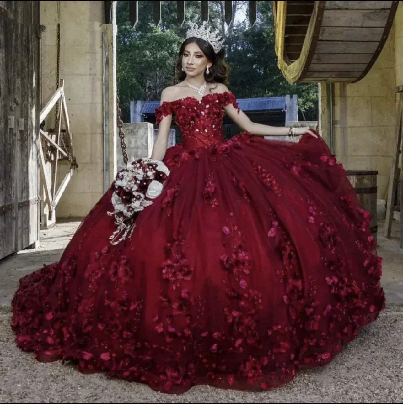 Handmade Lace Ball Gown for Women Sweet 16 Dress Y4801 - Image 2