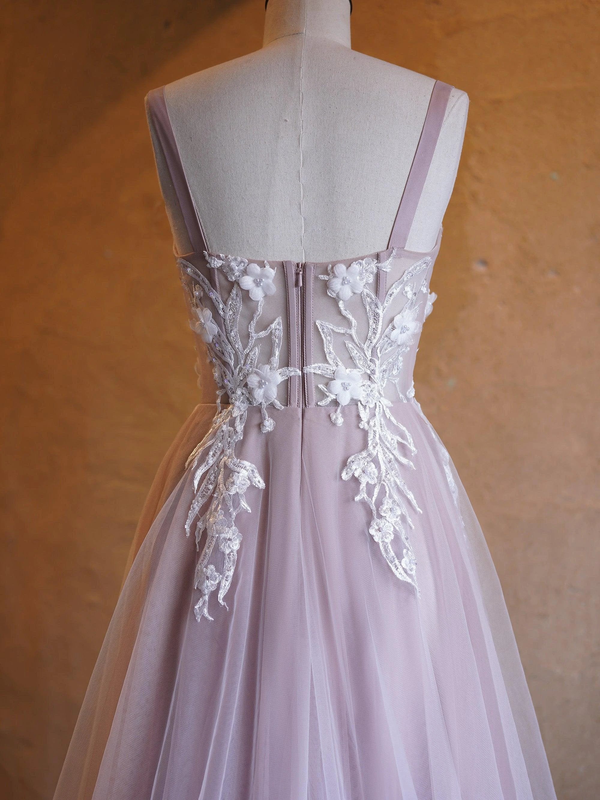 Felicity |Lavender A-line Sweetheart Neckline Tulle Sweep Train Prom Dress - Image 5