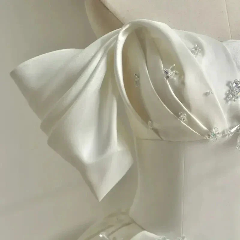Heavy Industry Luxury Satin Tail Wedding Dress Y6858 - Image 4