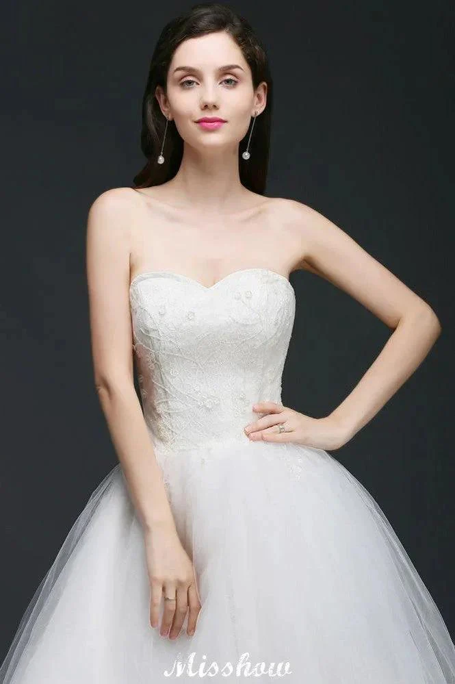 Hi-Lo Tulle A-line Lace Wedding Dress - Image 5