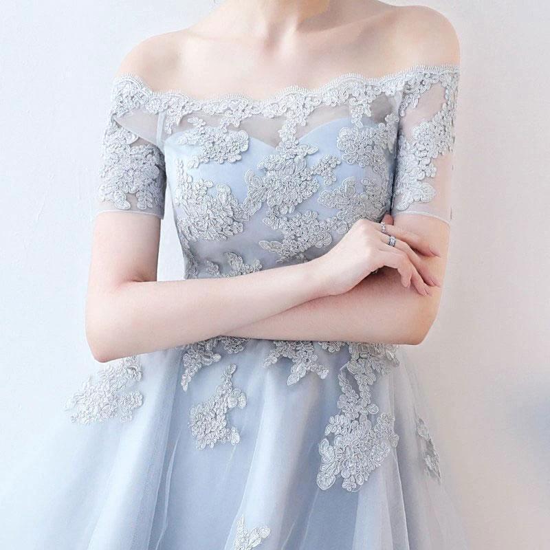 High Low Homecoming Dress Off-the-shoulder Tulle Short Prom Dress PD355 - Image 3