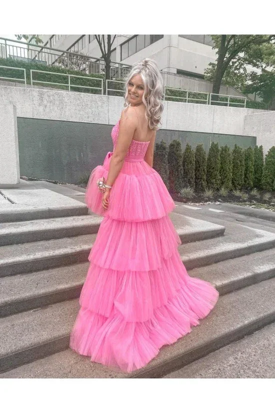 High Low Tulle and Lace Prom Dress Formal Evening Gowns Y59 - Image 3