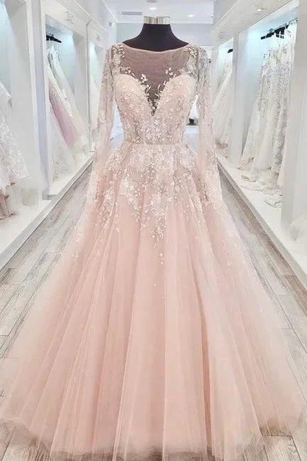 High neck Elegant Lace Long sleeves Wedding Dress - Image 6