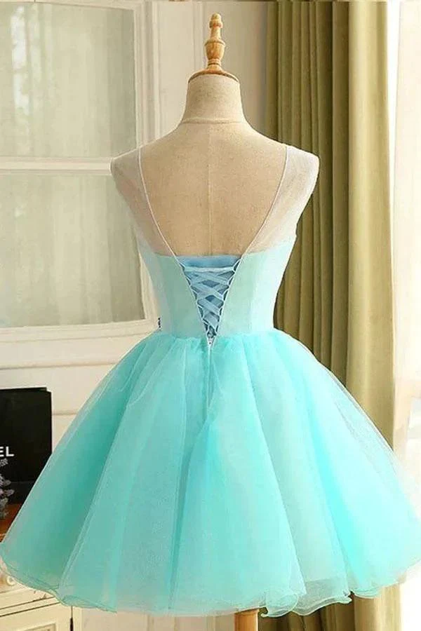 Homecoming Dress Beautiful Hand-Made Flower Short Prom Dress Party Dress PD364 - Image 2