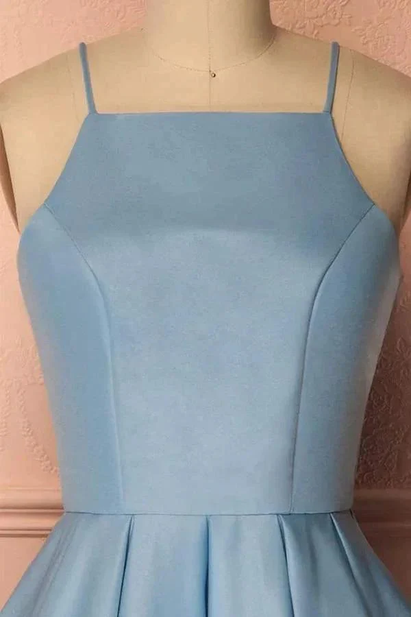 Homecoming Dress Blue Halter Sleeveless Short Prom Dress Party Dress PD369 - Image 4