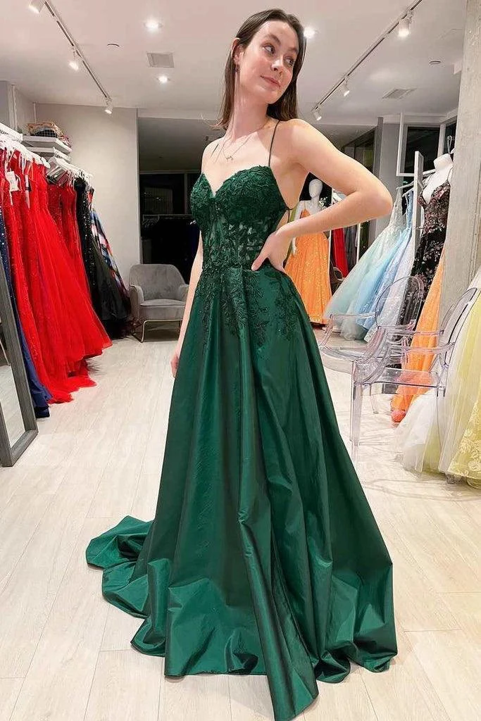 Hot Pink Floral Appliques Lace-Up A-Line Prom Evening Dress PSK393 - Image 3