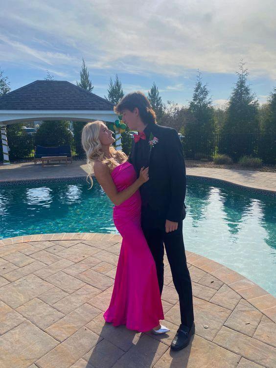 Hot Pink Long Prom Dress,Sexy Evening Dress Formal Dresses Y1759 - Image 2
