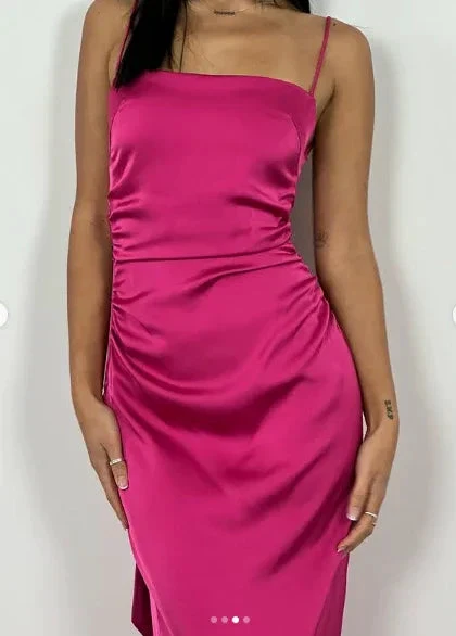 Hot Pink Sexy Sheath Long Prom Dress Backless Evening Gown Y7894 - Image 2