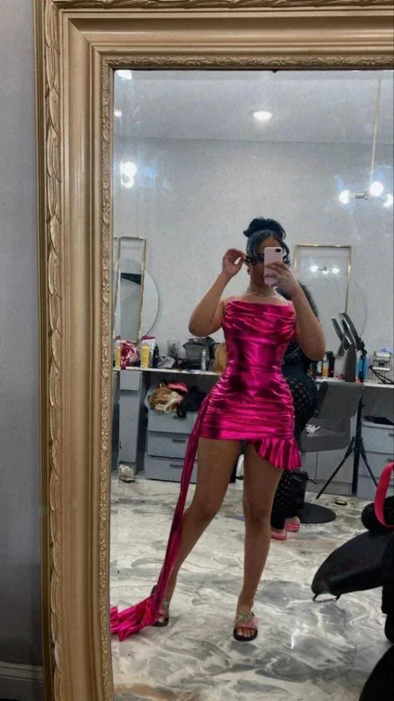Hot Pink Short Homecoming Dress 22nd Birthday Party Dress Y1541 - Image 2