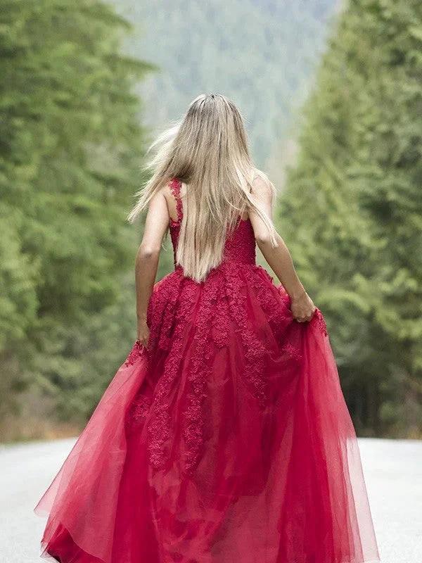 Applique Tulle Floor Length Dresses SYP131 - Image 2
