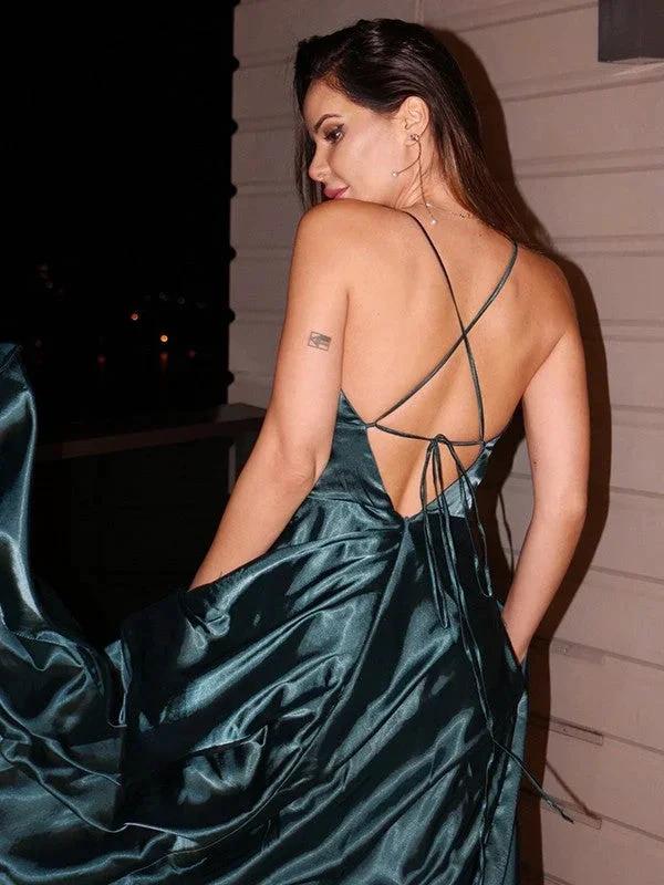 Silk like Satin Prom Party Dresses SYP130 - Image 4