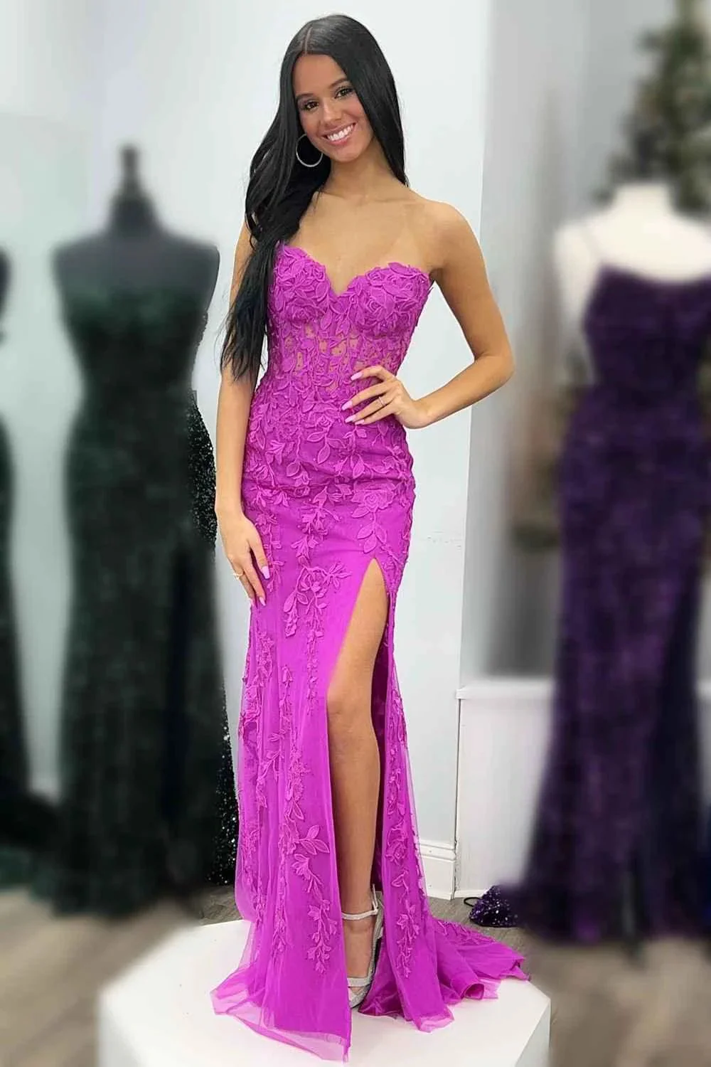Corset Lace Long Prom Dress With Slit SYP116 - Image 10