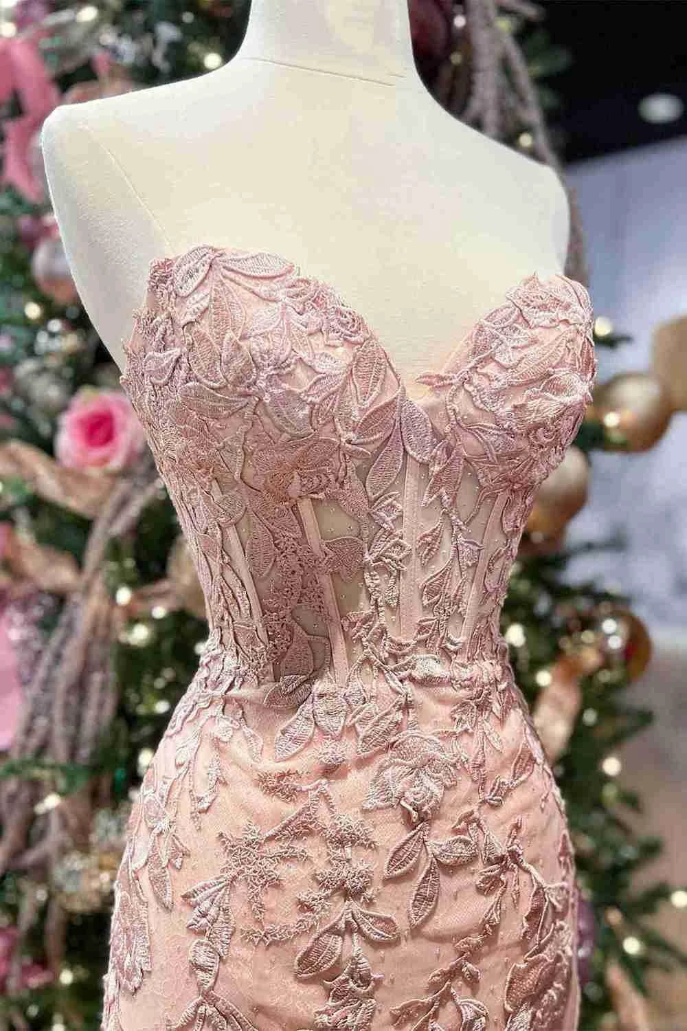 Corset Lace Long Prom Dress With Slit SYP116 - Image 6
