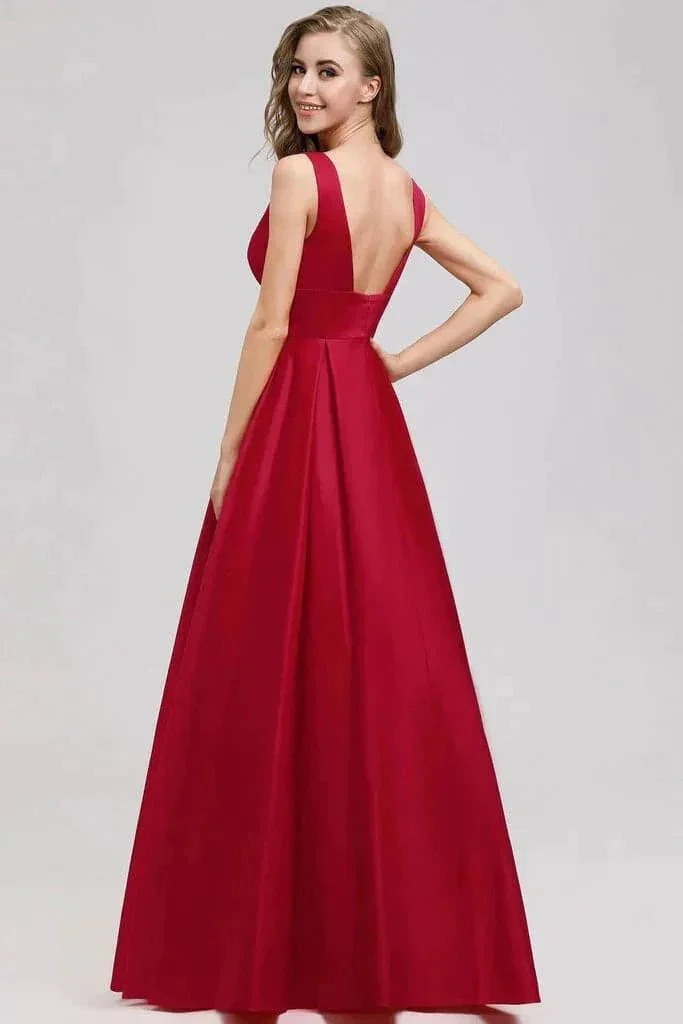 Deep V-Neck Formal Evening Party Dress SYP7 - Image 2