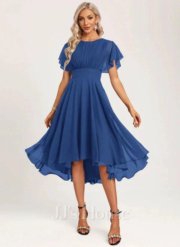 Flutter Sleeves Chiffon Prom Dress SYP185 - Image 5