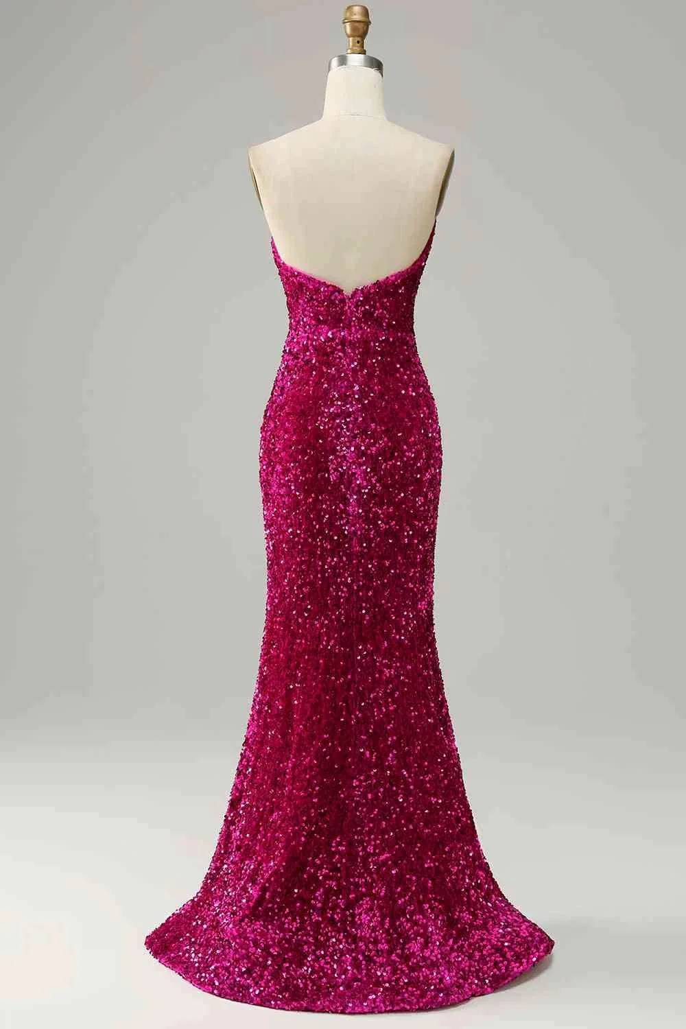 Strapless Sequin Prom Dress With Slit SYP112 - Image 4