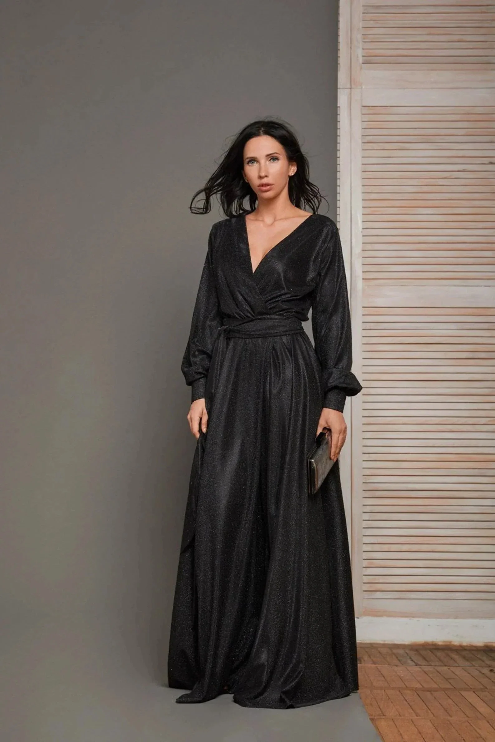Glitter Puffy Sleeve Prom Dresses for Women Long with Slit Evening Formal Party Gown SYP01 - Image 3