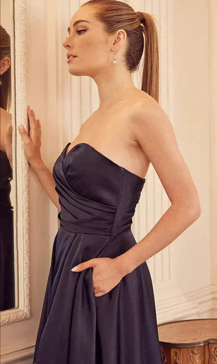 High-Slit Strapless Sweetheart Prom Dress SYP176 - Image 2