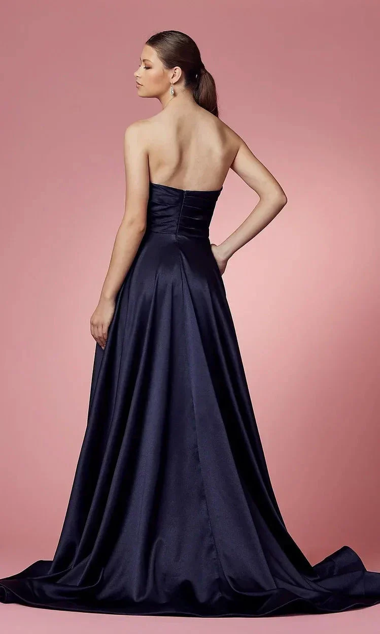 High-Slit Strapless Sweetheart Prom Dress SYP176 - Image 4