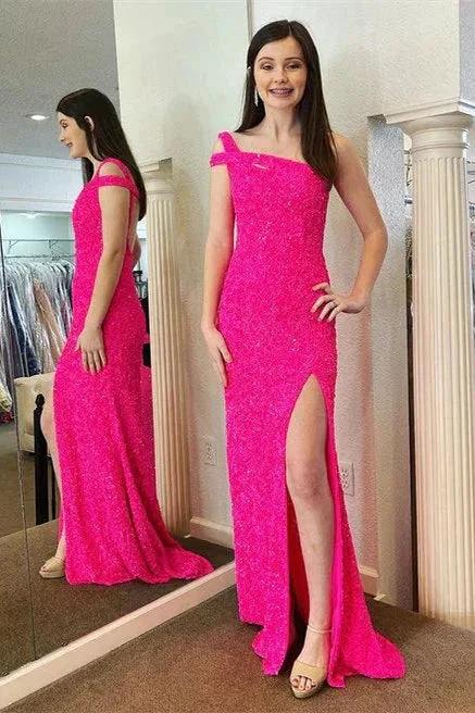 One Strap Prom Dress with Slit SYP115 - Image 4