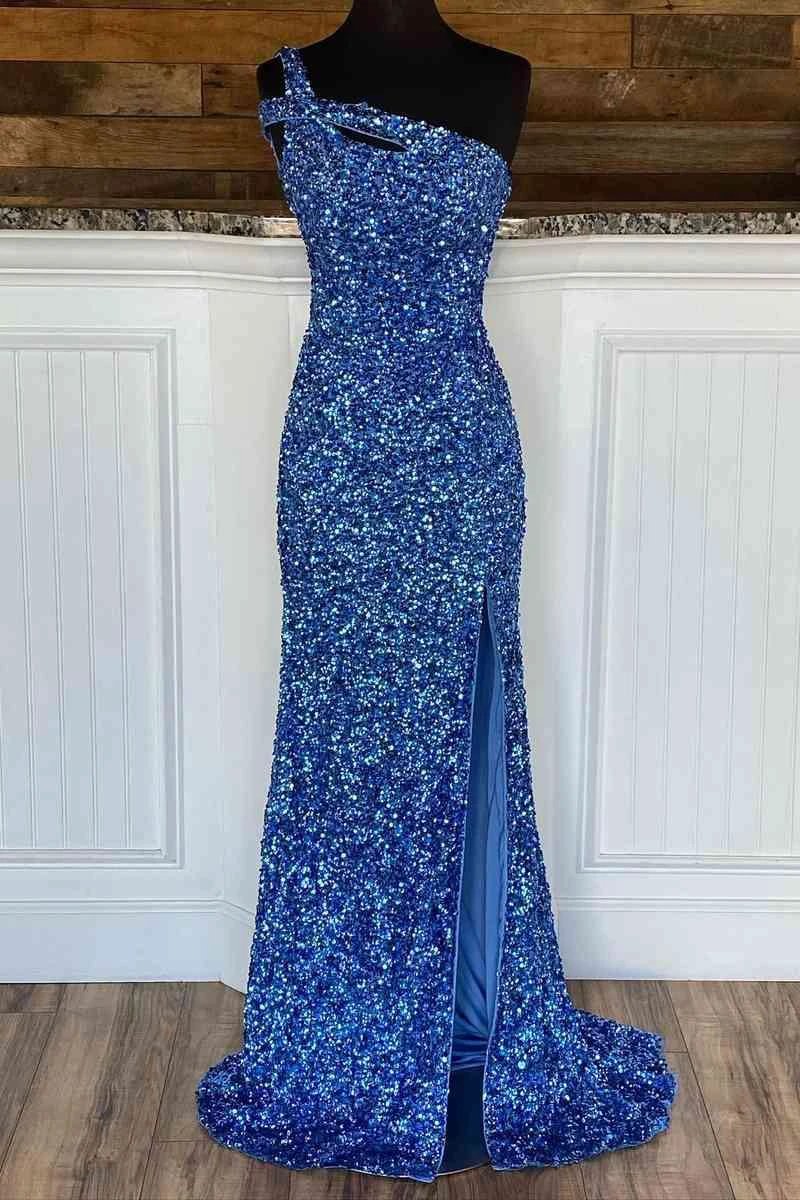 One Strap Prom Dress with Slit SYP115 - Image 6