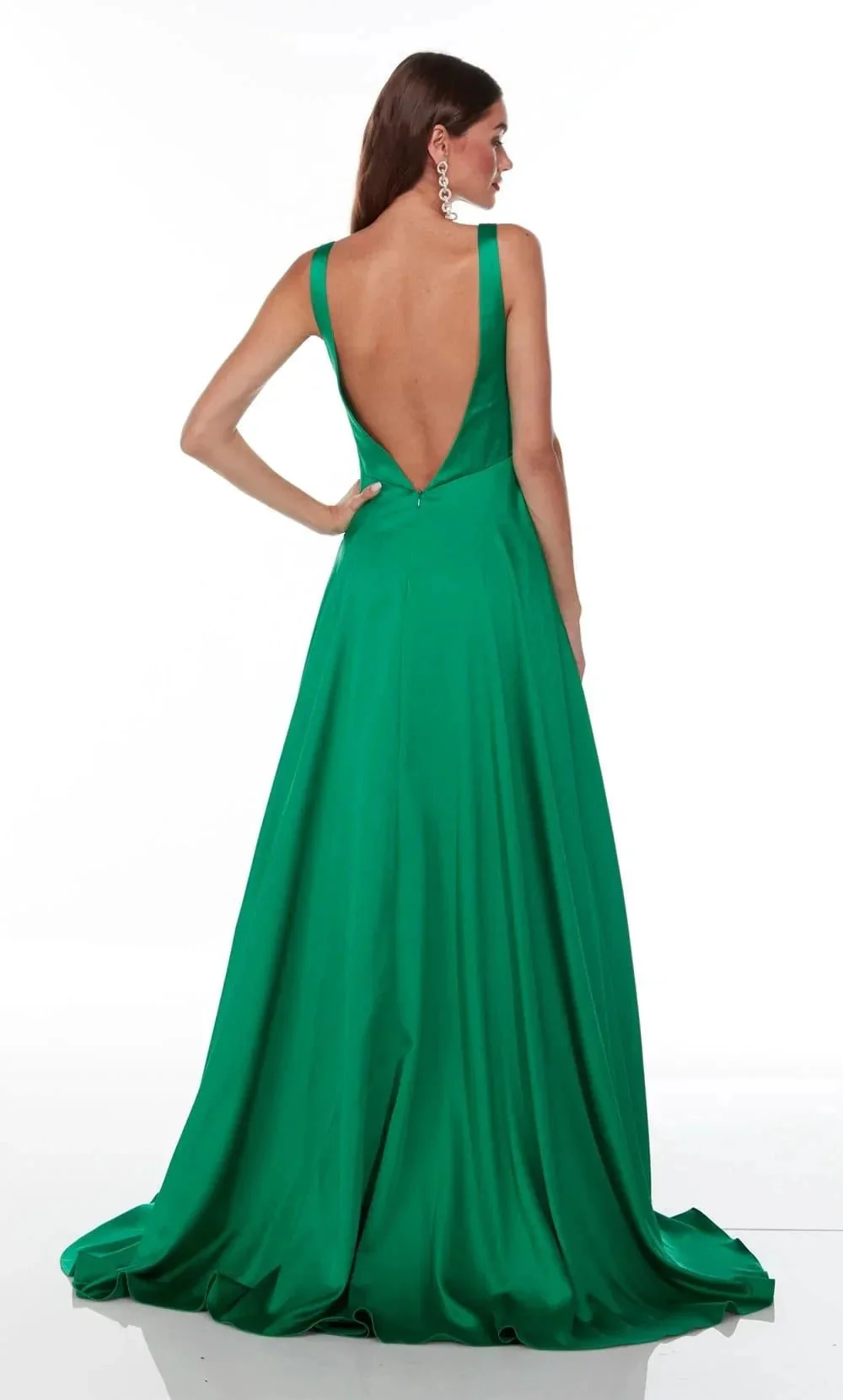 Long Prom Gown Plunging Neckline SYP8 - Image 2