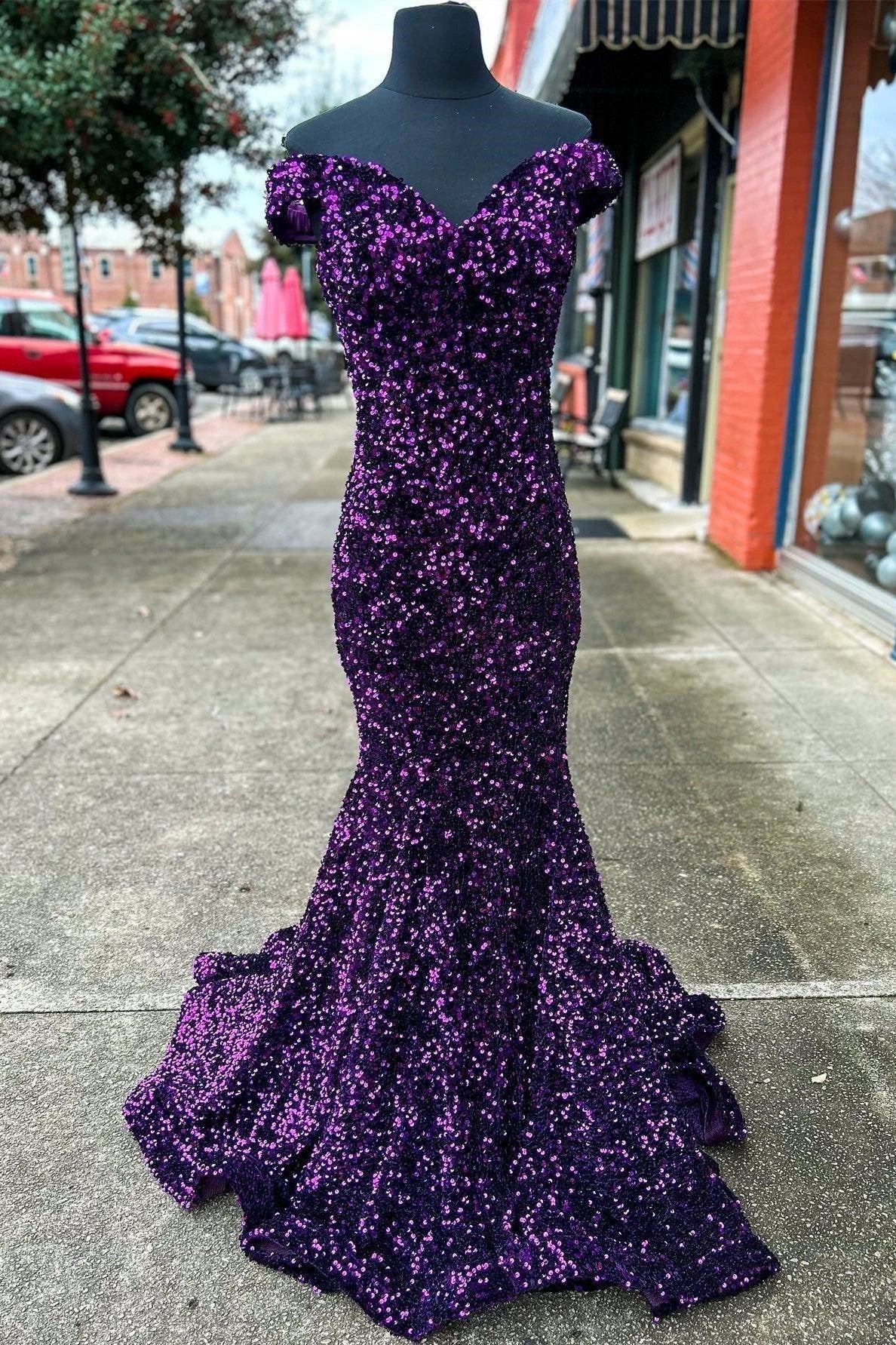 Sequin Maxi Dress Mermaid Prom Dresses SYP150 - Image 5