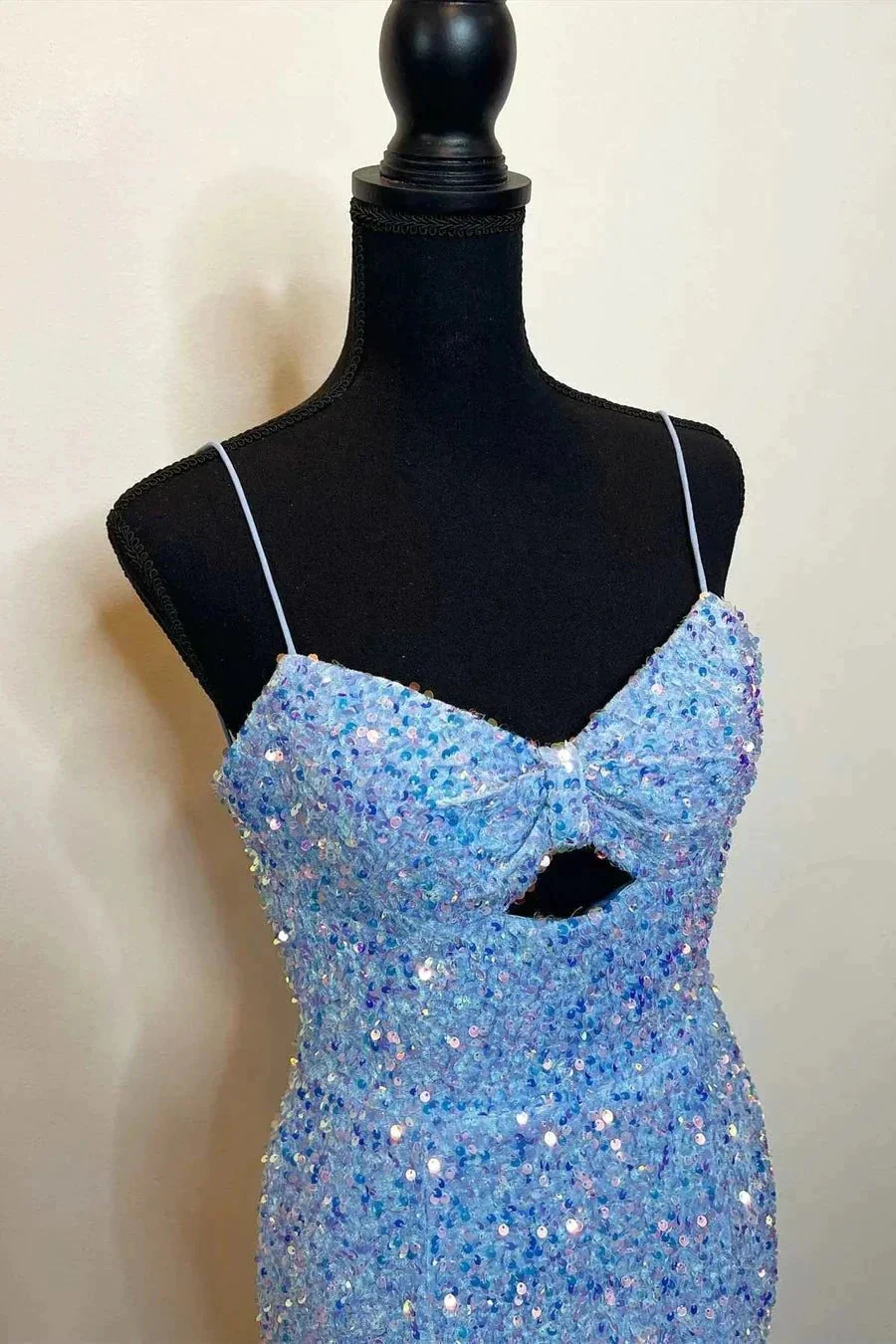 Cut Out Prom Dresses with Slit Spaghetti Strap Prom Dress SYP146 - Image 7
