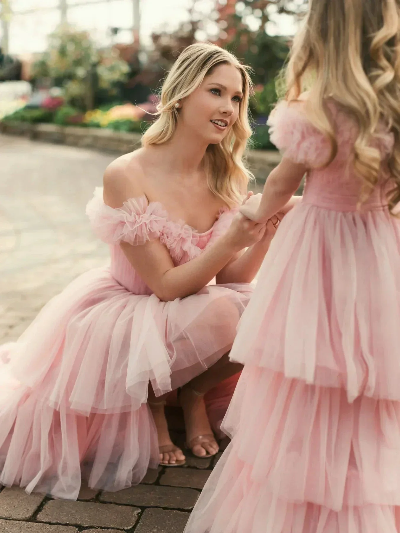 Off the Shoulder High Low Tulle Prom Gown SYP179 - Image 2