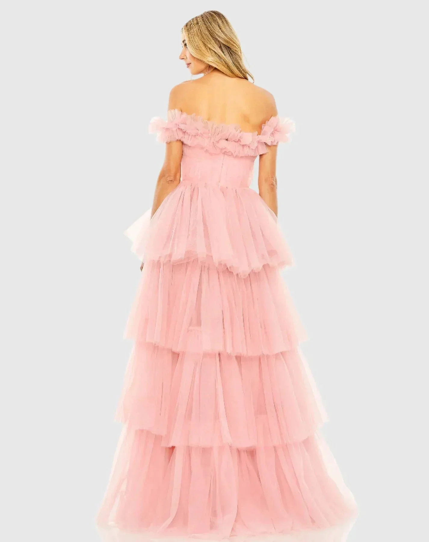 Off the Shoulder High Low Tulle Prom Gown SYP179 - Image 5