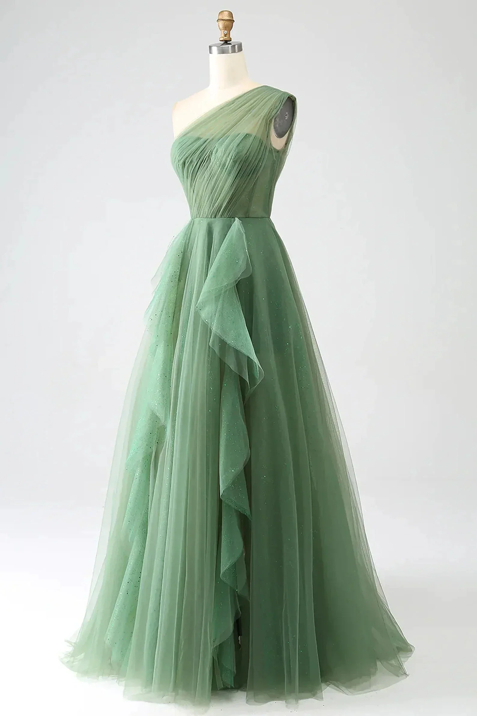 One Shoulder Prom Dress A Line Evening Dress SYP183 - Image 2