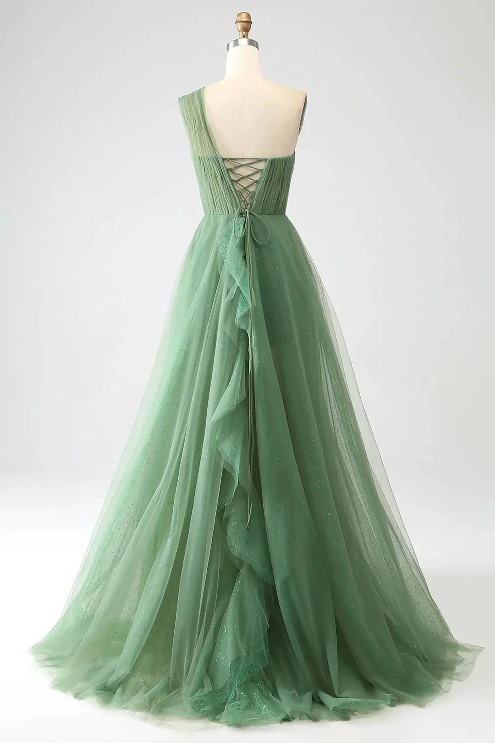 One Shoulder Prom Dress A Line Evening Dress SYP183 - Image 3