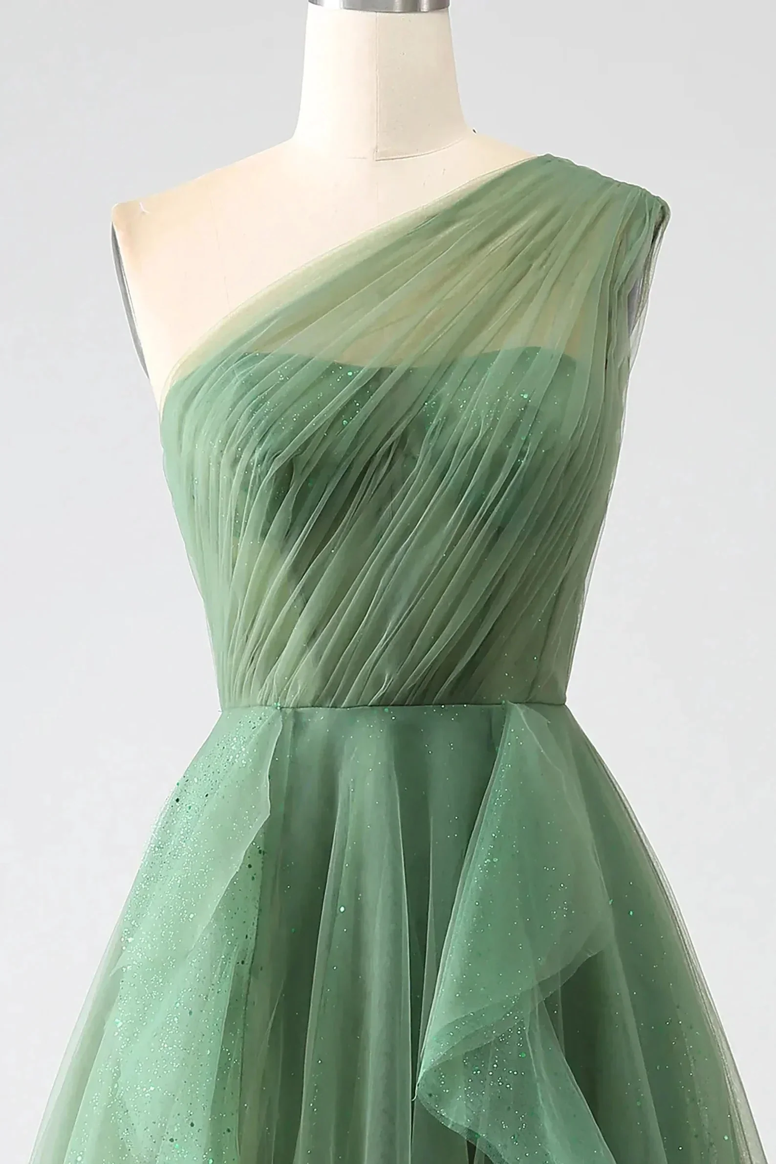 One Shoulder Prom Dress A Line Evening Dress SYP183 - Image 4