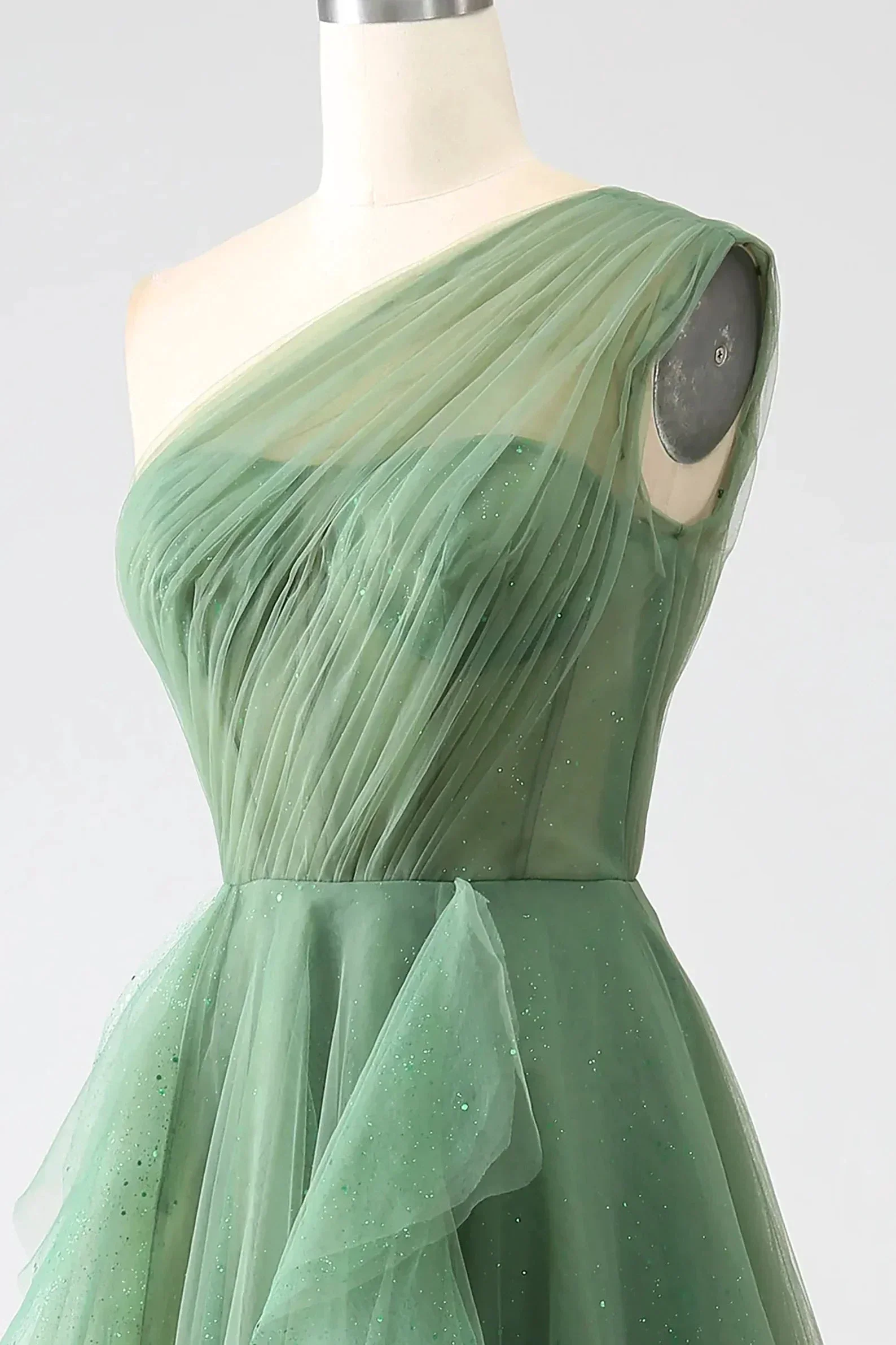 One Shoulder Prom Dress A Line Evening Dress SYP183 - Image 5